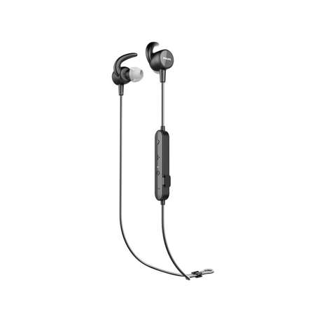 Casti sport wireless Philips ActionFit TASN503BK/00, Bluetooth v5.0, IPX5, microfon, izolare fonica, monitor de puls incorporat, incarcare rapida, redare 6 ore, Negru