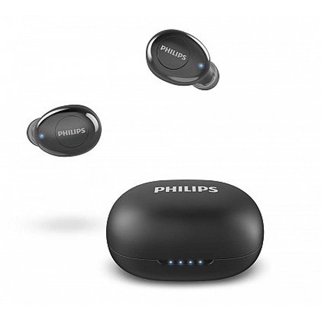 Casti audio wireless Philips TAUT102BK/00, in-ear, Bluetooth, izolare fonica, redare 10 h, anularea zgomotului si ecoului, toc incarcare portabil, buton multifunctional, Negru