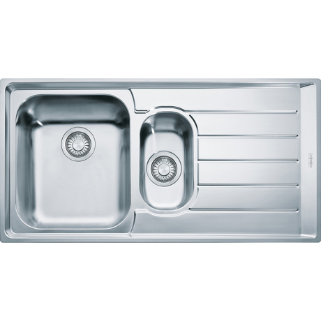 Chiuveta Franke 101.0040.744 Neptune NET 651, 1000 x 510mm (margine slim), 2 cuve, Picurator dreapta, Inox Microdekor