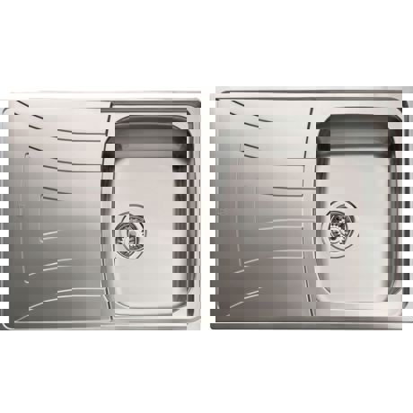 Chiuvetă Teka Universo 1B 1D 79, 1 cuvă, 79x50 cm, Reversibila, Inox, 10120001 (CUVA STANGA SAU DREAPTA*)
