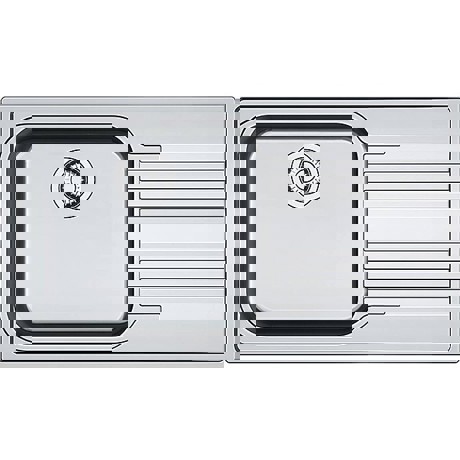Chiuveta Franke Smart SRX 611-86 Inox lucios 101.0356.758, 860x500, 1B 1D, Cuva stanga, Margine slim