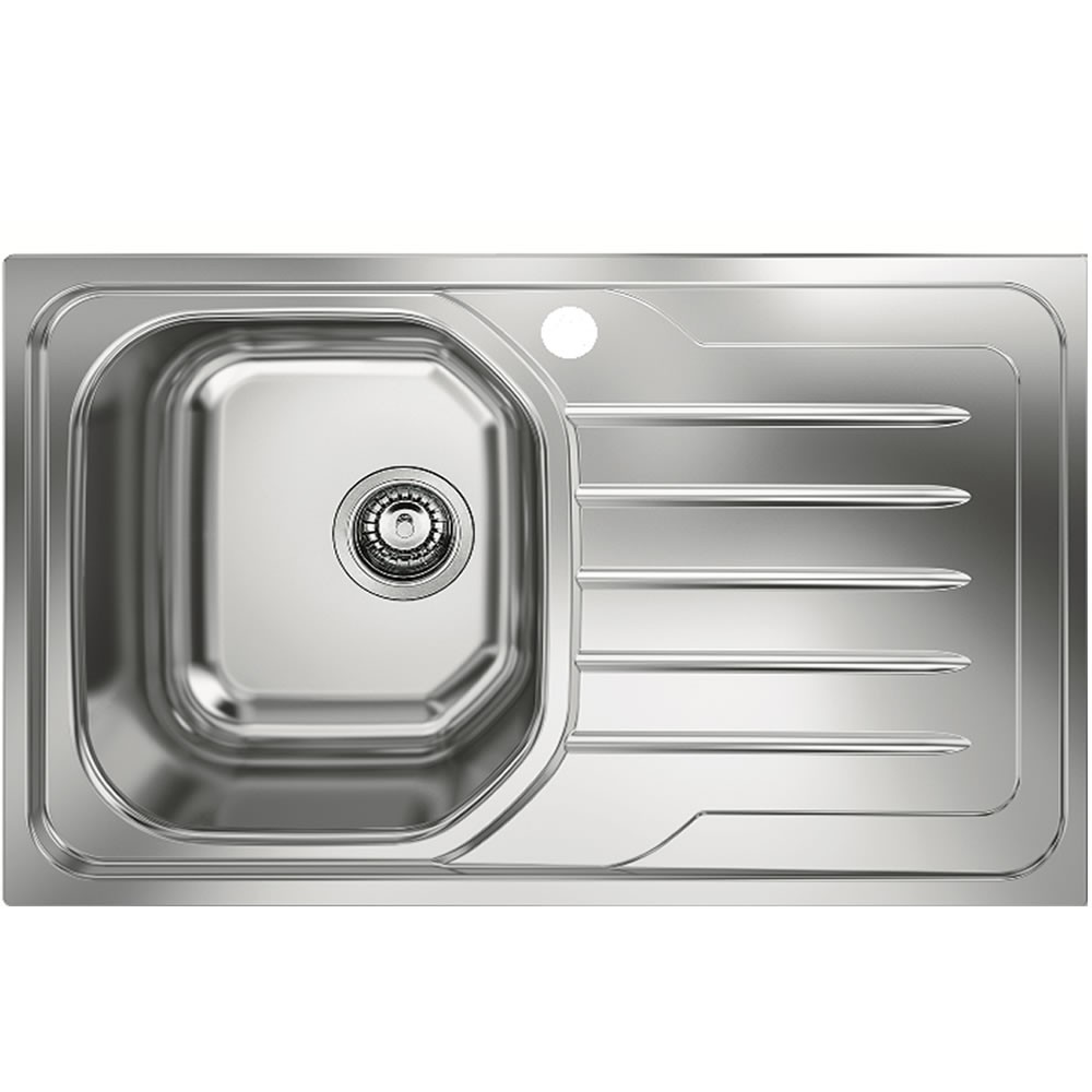 Chiuveta Franke Onda OLL 611 Inox Dekor 101.0486.071, 790x500, 1B 1D, Cuva stanga