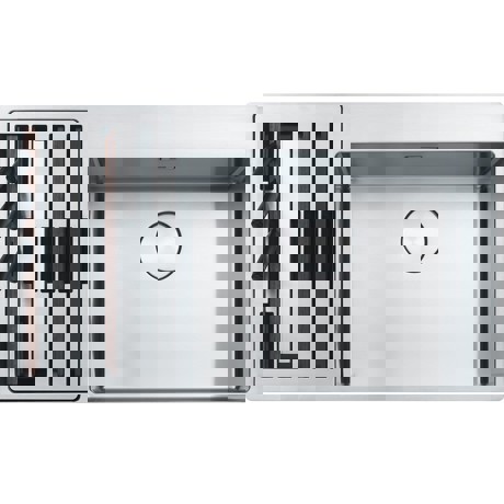 Chiuveta Franke Box Center 127.0538.260 BWX 220-54-27, Picurator stanga, 860x510 mm, 2 cuve , Accesorii incluse, Inox