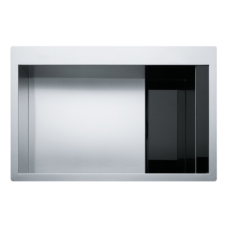 Chiuveta Franke Crystal line 127.0306.327 CLV 210, 780x512, 1B 1D, Semifilo/Filotop, Inox + finisaj cristal negru