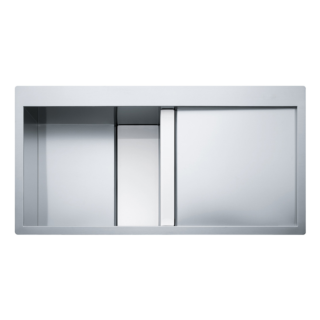 Chiuveta Franke Crystal line 127.0306.411 CLV 214, 1 ½ B 1D, 1000x512, Picurator dreapta, Inox+ finisaj cristal alb