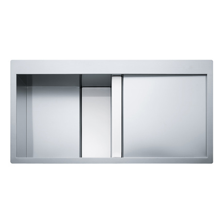 Chiuveta Franke Crystal line 127.0306.411 CLV 214, 1 ½ B 1D, 1000x512, Picurator dreapta, Inox+ finisaj cristal alb