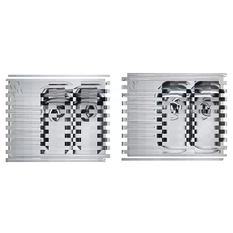 Chiuveta Franke Armonia 101.0022.585 AMT 621, 1160 x 500mm (margine slim), Picurator stanga, 2 cuve, Inox Microdekor