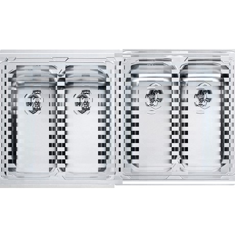 Chiuveta Franke Logica Line 101.0021.626 LLX 620-L, 860 x 500mm (margine slim), 2 cuve, Inox satinat