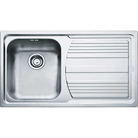 Chiuveta Franke Logica Line 101.0086.236 LLL 611-L, 860 x 500mm (margine slim, sifon inclus), Picurator dreapta, 1 cuva, Inox dekor