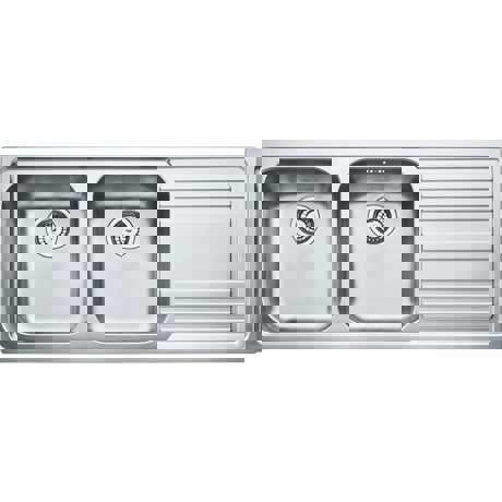 Chiuveta Franke Logica Line 101.0086.271 LLL 621, 1160 x 500mm (margine slim, sifon inclus), Picurator dreapta, 2 cuve, Inox dekor