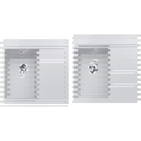 Chiuveta Franke Mythos Fusion 114.0157.244 MTF 611, 1000 x 515mm, Picurator dreapta, 1 cuva, Fragranit, Alb