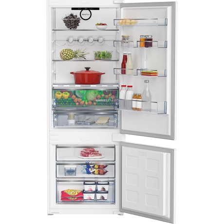 Combina frigorifica Beko incorporabila BCNE400E40SN, 370 L, No Frost, Compartiment Dairy, Suport sticle, Congelare rapida, H 194 cm, Alb