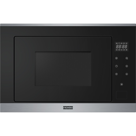 Cuptor cu microunde incorporabil Franke Smart FSM 25 MW XS, 25 L, Grill, Decongelare, Display, Touch control, Inox/Cristal negru 131.0627.471