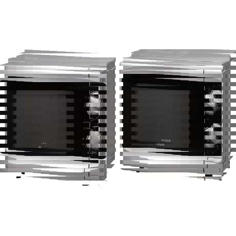 Cuptor cu microunde Hansa AMG20M70GSVH, 700 W, Grill, Timer mecanic, 9 nivele de putere, Argintiu