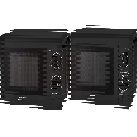 Cuptor cu microunde Heinner HMW-20BK2, 20 L, 700 W, Control mecanic, Negru