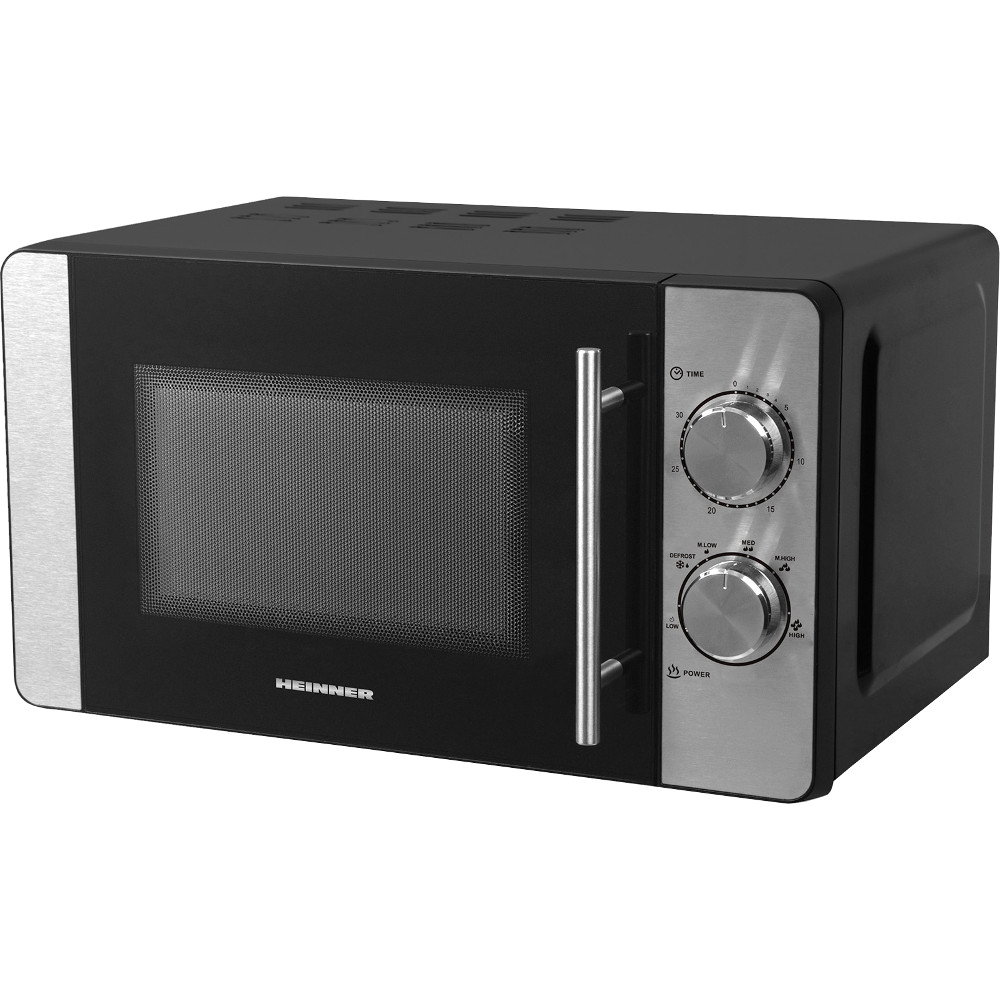 Cuptor cu microunde Heinner HMW-20MBKSS, 700 W, 20 l, Timer, Negru/Inox