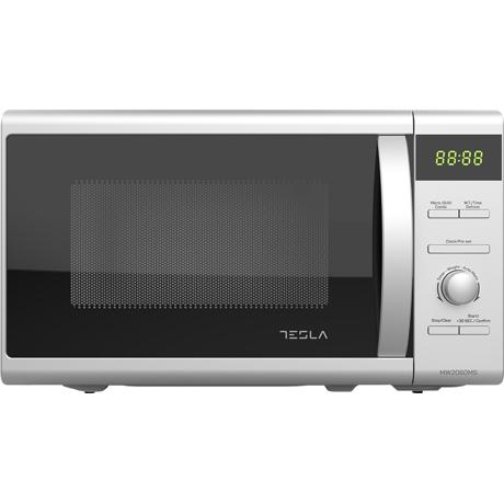 Cuptor cu microunde Tesla MW2060MS, 20L, 700W, 5 trepte putere, Grill, Control digital, Argintiu