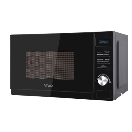 Cuptor cu microunde Vivax MWO-2070BL, 700 W, 20 l, Decongelare, Display, Timer, 5 niveluri de putere, Negru
