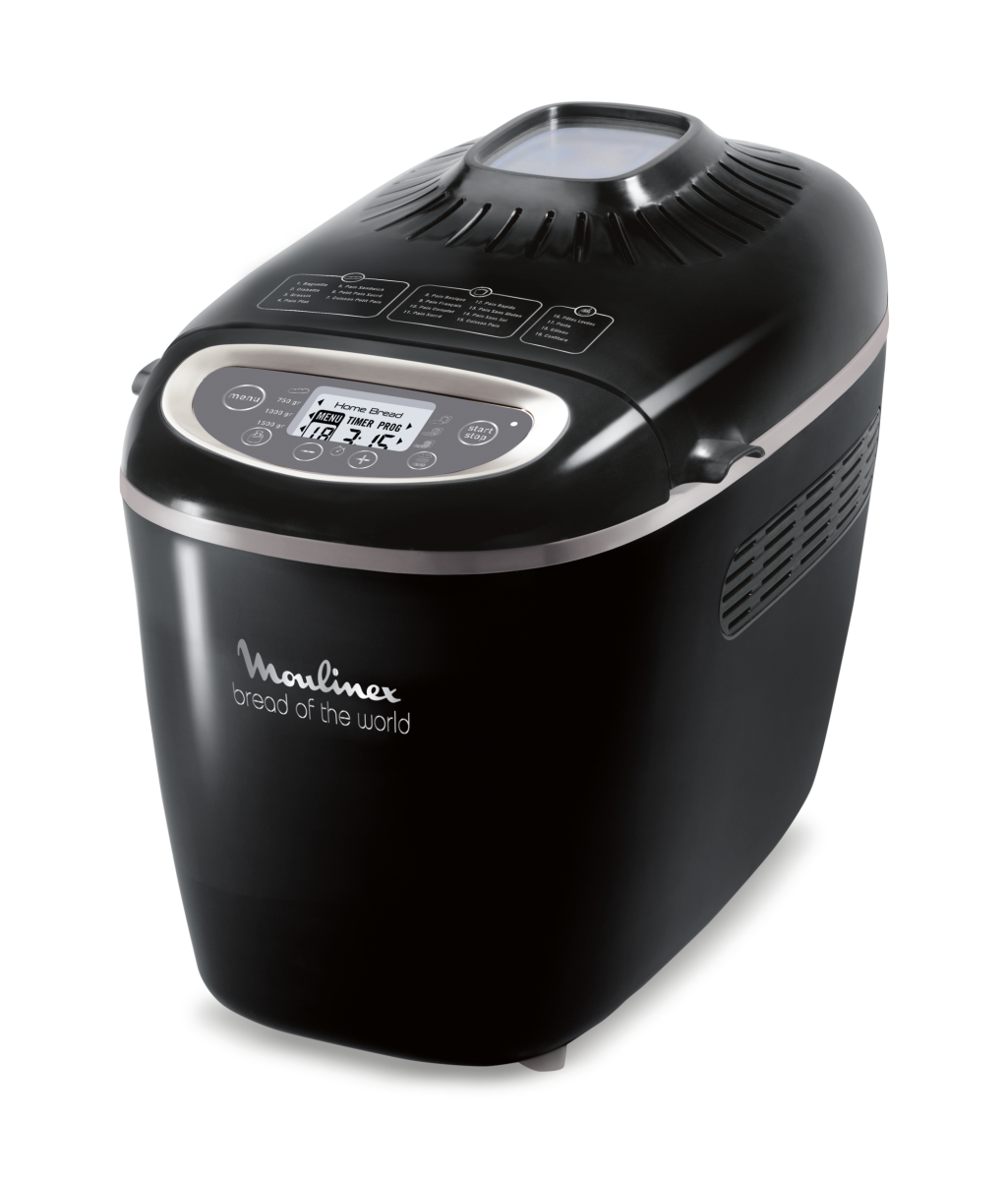 Cuptor de paine Moulinex Bread of the world OW611810, 1650 W, 1.5 kg, 19 programe, Display LCD, Negru