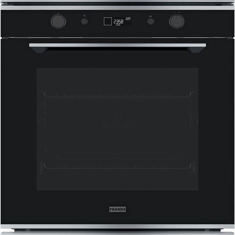 Cuptor incorporabil Franke Mythos FMY 98 P XS, 73 L, 10 functii, Cook Assist, Grill, Autocuratare pirolitica, Display LCD, Inox/Cristal negru 116.0606.101