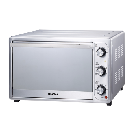 Cuptor electric Albatros A45CRX2, 1800 W, 45 L, Rotisor, Convectie, 6 functii, Semnal sonor, Functie Stay on, Inox