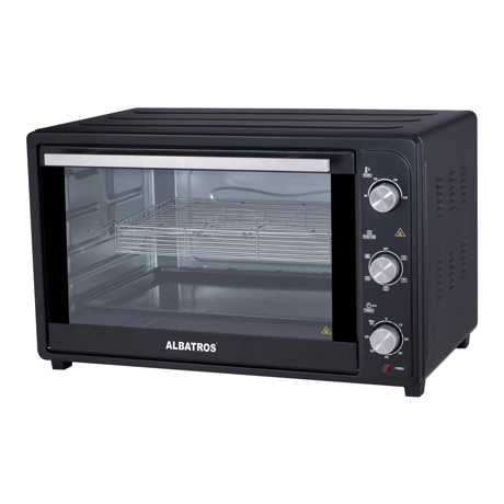 Cuptor electric Albatros A72BRCL2, 2200 W, 72 L, Functie rotisor, Convectie, Functie Stay-on, Semnal sonor, 4 programe, Lumina interioara, Negru