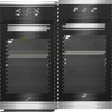 Cuptor incorporabil Beko BIM15300XPS, 71 L, 7 functii de gatire, Grill, Autocuratare pirolitica, Display LED, Control mecanic, Negru / Decor inox