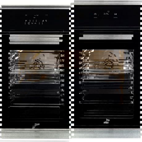 Cuptor incorporabil Beko BIM25400XMS, Electric, 71 l, 12 Functii, Catalitic, Sticla neagra/Inox