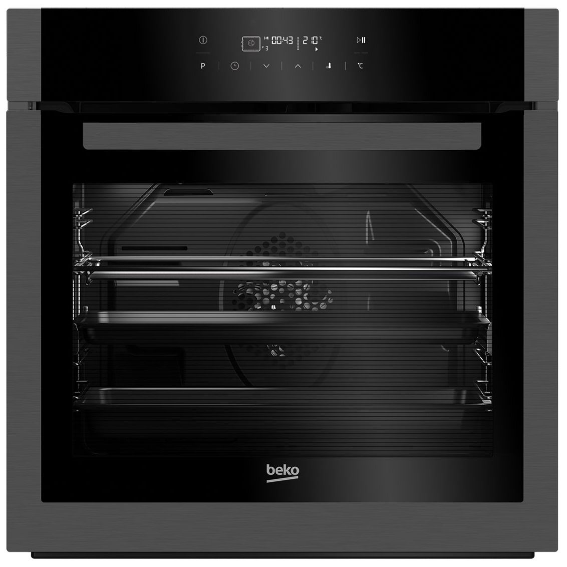 Cuptor incorporabil Beko BIR19400DXPS, Electric, 72 L, Grill, Display LED, Tehnologie Surf, Pirolitic, Dark inox