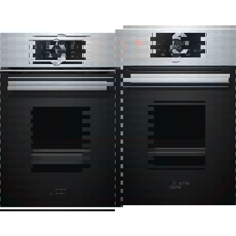 Cuptor compact cu aburi Bosch CDG634AS0, 38 L, 4 functii de gatire, AutoPilot20, Display TFT TouchControl, Rezervor apa 1,3 L, Childlock, Inox