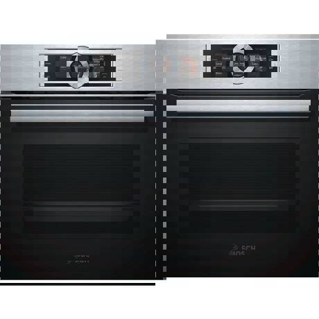 Cuptor incorporabil Bosch Compact CSG656BS1, 47 l, inox, cuptor multifunctional cu aburi (FullSteam), 12 functii de gatire, sistem de autocuratare EcoClean
