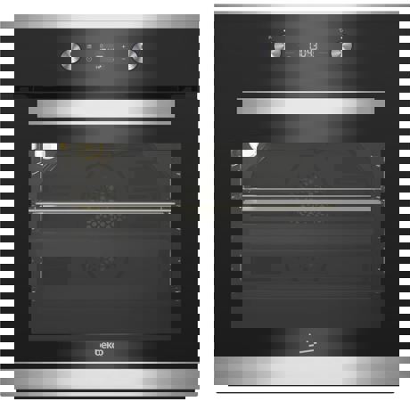 Cuptor incorporabil Beko BIM25300XM, Electric, 8 functii, 71 l, Gatire 3D, Display LED, Catalitic, Sticla neagra/Inox
