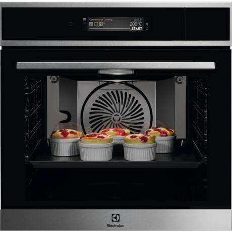 Cuptor incorporabil Sous Vide Electrolux EOA9S31CX, Electric, 70 L, 25 functii, Autocuratare cu abur, Conectivitate WI-FI indoor, CookView (camera video), Ecran TFT ACTIV- Control touch dinamic, Meniu in limba romana, Retete predefinite, Inchidere amortizata usa, Sonda temperatura, Grill, Convectie, Inox/Negru