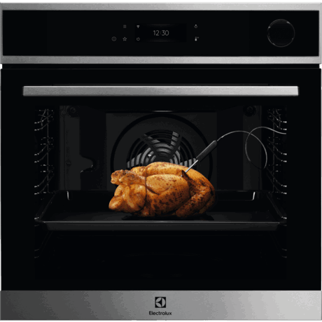 Cuptor incorporabil Steam Crisp Electrolux EOC8P39WX, Electric, 72 L, 11 functii, Autocuratare pirolitica, Sonda carne, Blocare acces copii, Ecran TFT Touch, Grill, Inox