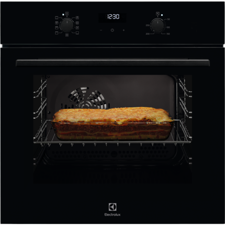 Cuptor incorporabil multifunctional Electrolux EZF5C50Z, Electric, 57 L, 7 functii, SurroundCook, Autocuratare catalitica, Timer cu display electronic, Panel frontal de sticla, Grill, Convectie, Negru