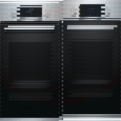 Cuptor incorporabil Bosch Serie 4 HBA554YS0, Electric, 71 l, 7 functii, EcoClean Direct (3), Afisaj digital, TouchControl si butoane retractabile, 2 suporturi telescopice, Inox