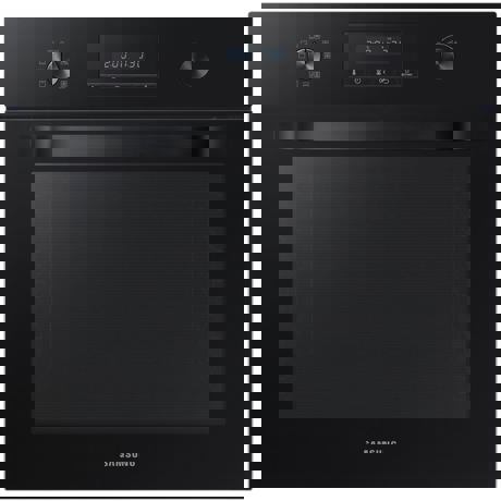 Cuptor incorporabil Samsung NeoTwin NV70K2340RB, Electric, Dual Fan, 70 l, Timer, Grill, Curatare catalitica, Convectie, Raft telescopic, Negru