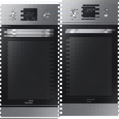 Cuptor incorporabil Samsung NEO Twin NV70K3370BS, Multifunctional, Dual Fan, 70 l, A, Pirolitic, Display LED, Inox