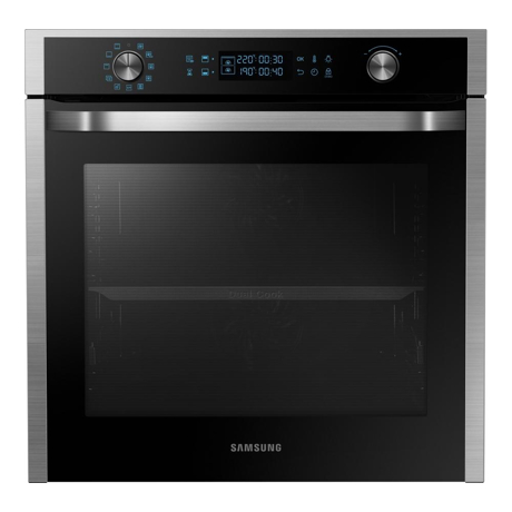 Cuptor incorporabil Samsung NEO Twin NV75J5540RS, Multifunctional, Dual Fan, 75 l, A, Perete catalitic, Curatare abur, Display LED, Inox