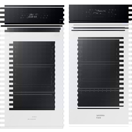 Cuptor electric incorporabil Samsung Bespoke NV7B4040VAW/U2, 76L, Wi-Fi, SmartThings Cooking, Natural Steam, Clasa A+, Display, Clean White, Panel negru