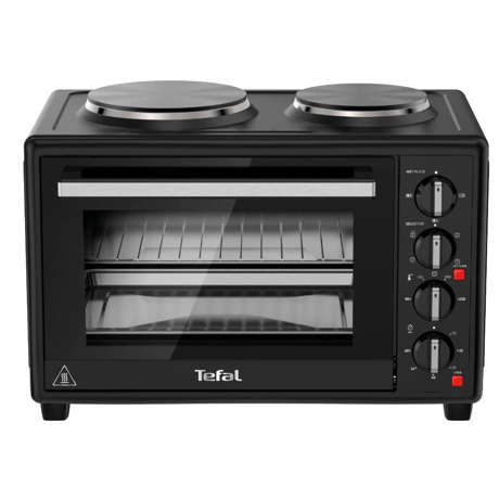 Cuptor electric cu convectie Tefal Optimo OF463830, 1600 W, 32 L, 2 plite, 5 moduri de gatire, Termostat, Negru