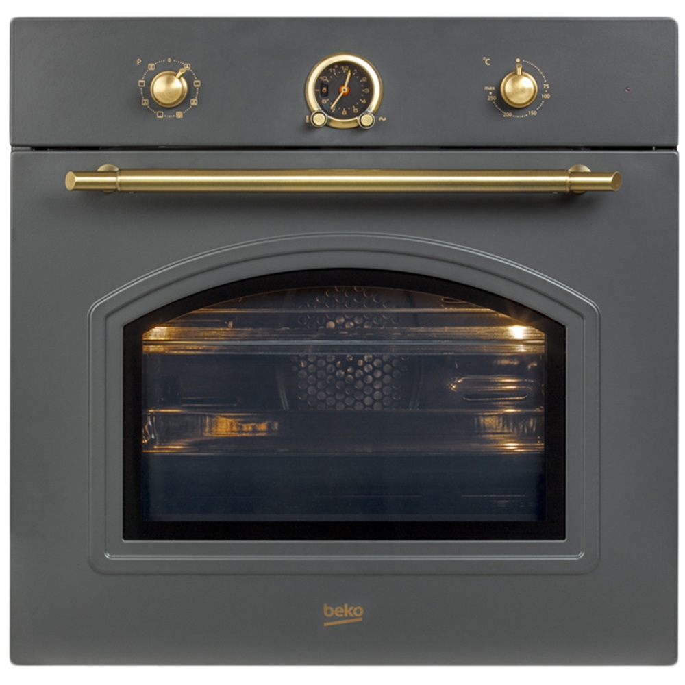Cuptor incorporabil rustic Beko OIM27201A, Multifunctional, 71 L, 8 Functii, 3D cooking, Grill, Antracit