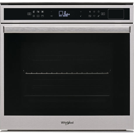 Cuptor incorporabil Whirlpool W6 OS4 4S1 P, Electric, 73 l, Autocuratare Pirolitica, 6th sense, Display LCD, Inox/Negru