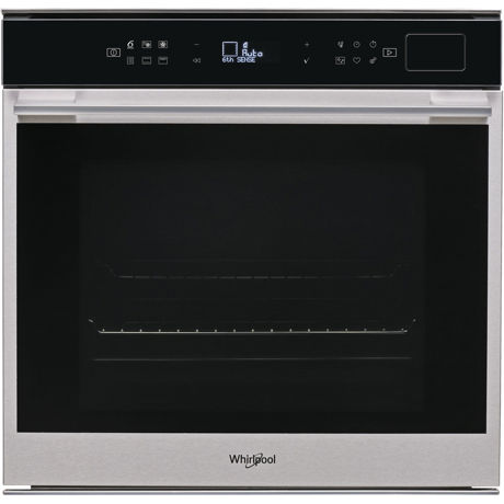 Cuptor incorporabil Whirlpool W7 OS4 4S1 P, Electric, 73 l, Grill, Functie Pizza, Autocuratare pirolitica, Negru/Inox