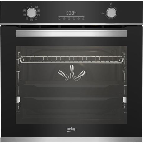 Cuptor incorporabil Beko BBIM13300XPSE, 72 L, 7 functii gatire, Autocuratare pirolitica, Display LED, Control touch/butoane, Negru
