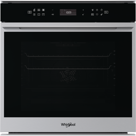 Cuptor incorporabil Whirlpool W7 OM4 4S1 P, Electric, 73 l, Autocuratare pirolitica, Negru/Inox
