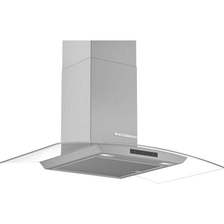 Hota Bosch Serie 4 DWA96DM50, Semineu arcada, 90 cm, max 580 m3/h, TouchControl si afisaj electronic, 3 trepte de putere + Intensiv, Inox + sticla