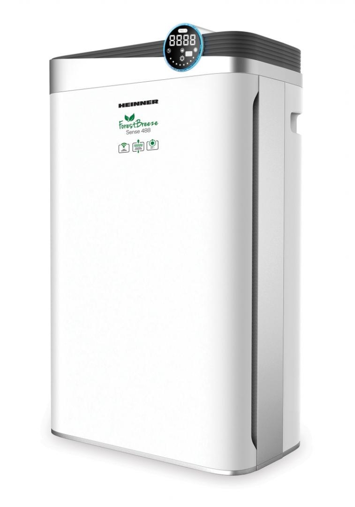 Purificator de aer Heinner Forest Breeze Sense 488 HPA-488WIFI, Flux de aer 488 m³, Filtru 4 straturi, Control touch, 4 viteze, Indicator calitate aer, Timer, Alb