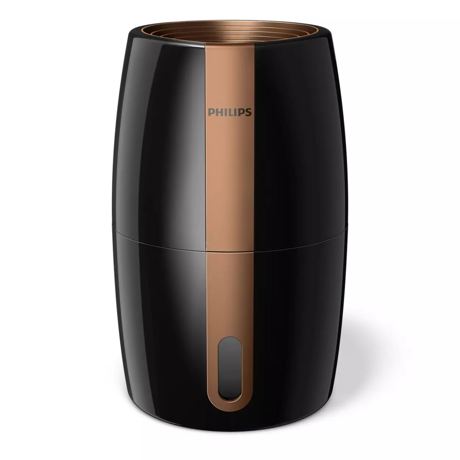Umidificator aer Philips HU2718/10, 200 ml/h, Tehnologie NanoCloud, Senzor umiditate, Rezervor 2 L, 3 setari umiditate, Pana la 32 m2, Negru/cupru