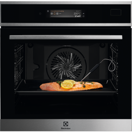 Cuptor incorporabil CombiSteam Electrolux EOB9S31WX, Electric, 70 L, 22 functii, Autocuratare cu abur, SteamBoost (gatire cu abur), Convectie, Conectivitate WI-FI indoor, Ecran TFT ACTIV- Control touch dinamic, Meniu in limba romana, Retete predefinite, Inchidere amortizata usa, Sonda temperatura, Grill, Inox/Negru